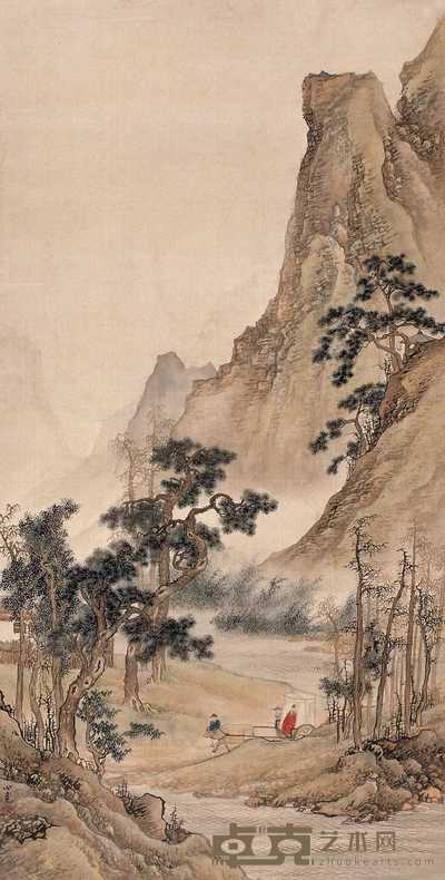 王心竟 出游图 轴 104×53cm